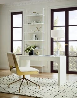 Stairway White Wall-Mounted Bookcase - 96" Height -Nesto Store RunwayWhiteLacquerDeskAG18