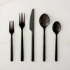 20-Piece Rush Brushed Black Flatware Set -Nesto Store RushBrhdBlkFltwr20PcSSHS22
