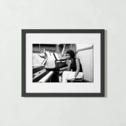 'Aretha At The Piano' Photographic Print In Black Frame 21.5"x17.5"