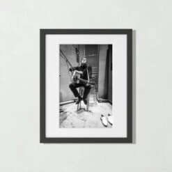 'Johnny Cash In The Studio' Photographic Print In Black Frame 21.5"x17.5"