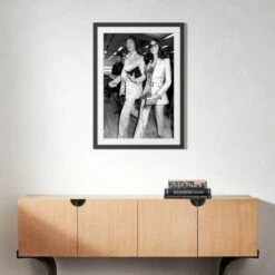 'Mick And Bianca At The London Airport, 1970' Photographic Print In Black Frame 17.5"x21.5" -Nesto Store SEMickNBiancaBlk33x39p5S22 3D