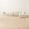 Salon 6-Piece L-Shaped Ivory White Chenille Sectional Sofa -Nesto Store Salon6pcIvorySectSHF22