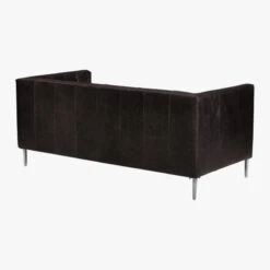 Savile Leather Tufted Apartment Sofa -Nesto Store SavileAptSofaLthrBlk3QBF17