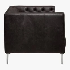 Savile Leather Tufted Apartment Sofa -Nesto Store SavileAptSofaLthrBlkSDF17