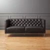 Savile Leather Tufted Apartment Sofa 1 Savile Leather Tufted Apartment Sofa -Nesto Store SavileAptSofaLthrBlkSHF17 1x1