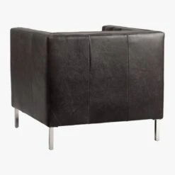Savile Bello Black Leather Tufted Chair -Nesto Store SavileLeatherChairR3QF16
