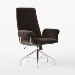Saviti Black Velvet Office Chair -Nesto Store SavitiBlkVlvtOfficeChair3QSSF23