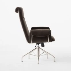 Saviti Black Velvet Office Chair -Nesto Store SavitiBlkVlvtOfficeChairSDSSF23