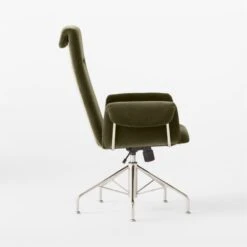 Saviti Olive Velvet Office Chair -Nesto Store SavitiOliveVlvtOffcChairSDSSF22