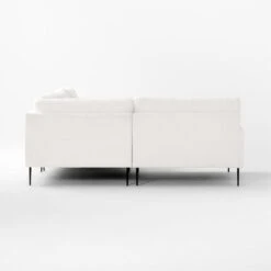 Scalino 3-Piece L-Shaped White Performance Velvet Sectional Sofa With Left Arm Chair -Nesto Store Scalino3PWtStLAChrRALvstSDSSF22