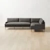 Scalino 3-piece L-Shaped Grey Sectional Sofa With Right Arm Chair