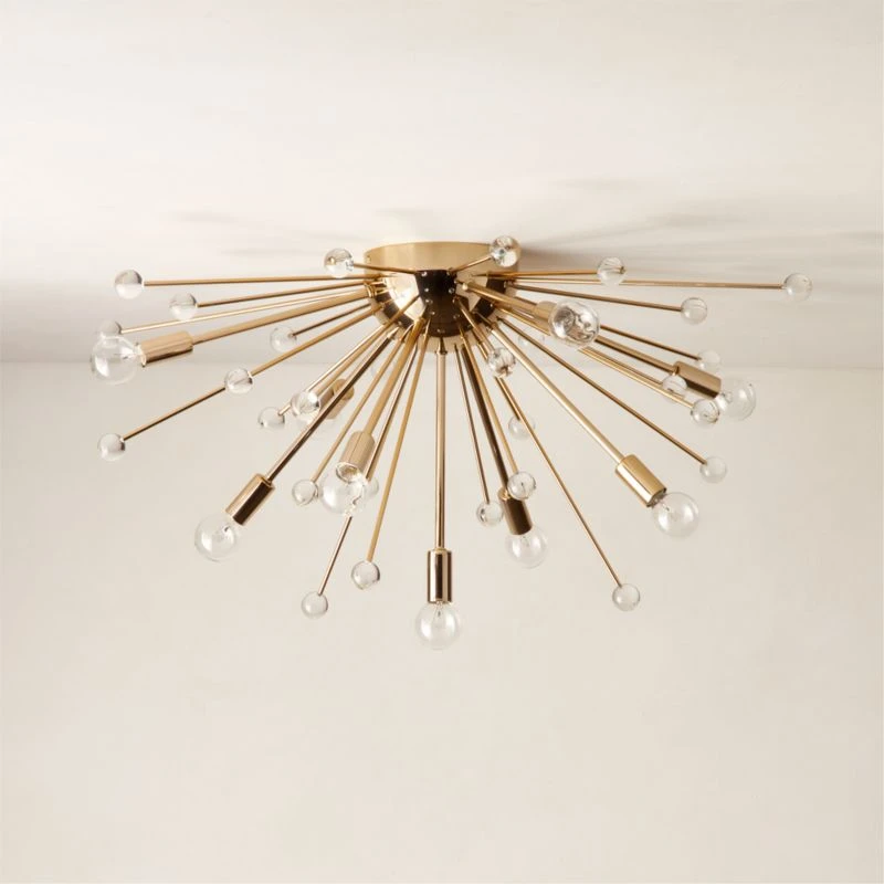 Scoppiare Polished Champagne Flush Mount Light 3 Scoppiare Polished Champagne Flush Mount Light