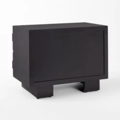 Seacliff 2-Drawer Black Oak Wood Nightstand -Nesto Store SeacliffNightstand3QBSSS22