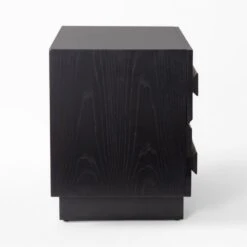 Seacliff 2-Drawer Black Oak Wood Nightstand -Nesto Store SeacliffNightstandSDSSS22