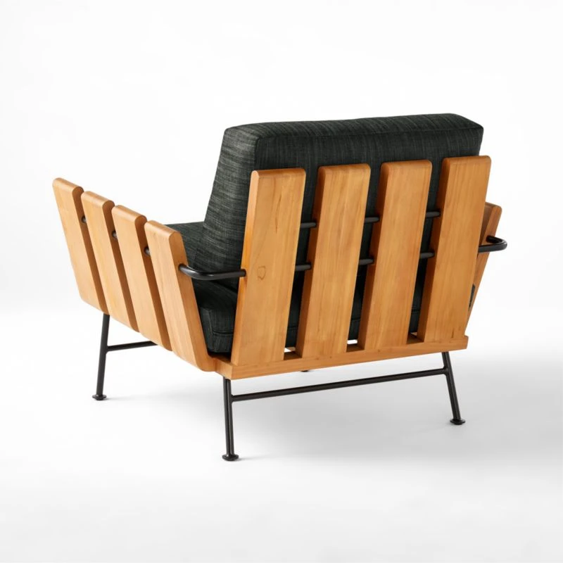 Seahaven Teak Outdoor Lounge Chair With Coal Perennials® Cushions 8 Seahaven Teak Outdoor Lounge Chair With Coal Perennials® Cushions - Image 6