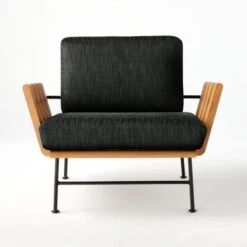 Seahaven Teak Outdoor Lounge Chair With Coal Perennials® Cushions 11 Seahaven Teak Outdoor Lounge Chair With Coal Perennials® Cushions -Nesto Store SeahavenCoalLoungeChairSOSSS22