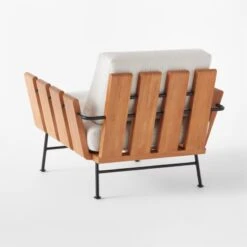 Seahaven Teak Outdoor Lounge Chair With Sand Perennials® Cushions -Nesto Store SeahavenSandLoungeChair3QBSSS22