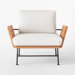 Seahaven Teak Outdoor Lounge Chair With Sand Perennials® Cushions -Nesto Store SeahavenSandLoungeChairSOSSS22