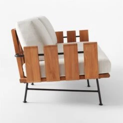 Seahaven Teak Outdoor Sofa With Sand Perennials® Cushions -Nesto Store SeahavenSandSofaSDSSS22