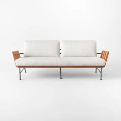 Seahaven Teak Outdoor Sofa With Sand Perennials® Cushions -Nesto Store SeahavenSandSofaSOSSS22