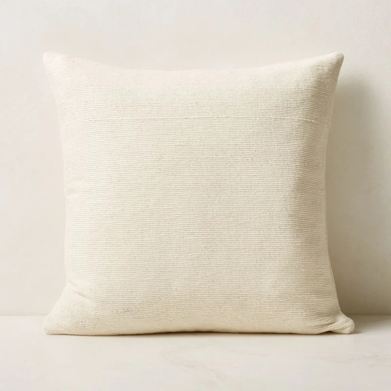 Seca Ivory Silk Throw Pillow With Down-Alternative Insert 20'' 4 Seca Ivory Silk Throw Pillow With Down-Alternative Insert 20'' - Image 2