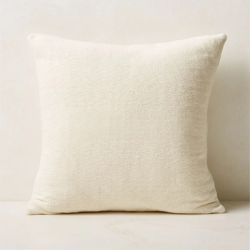 Seca Ivory Silk Throw Pillow With Down-Alternative Insert 20'' 3 Seca Ivory Silk Throw Pillow With Down-Alternative Insert 20''