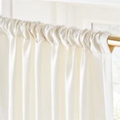 Seda Warm White Dupioni Silk Window Curtain Panel 48"x84" -Nesto Store SedaSilkDpnIvoryPnl96inAV2SHF21