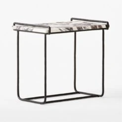 Sefro Marble And Metal Side Table -Nesto Store SefroBrnMrblNMtlSdTable3QSSF22