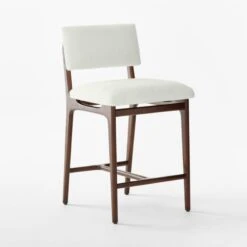 Selby White Upholstered Counter Stool -Nesto Store SelbySnowCounterStool3QSSF22