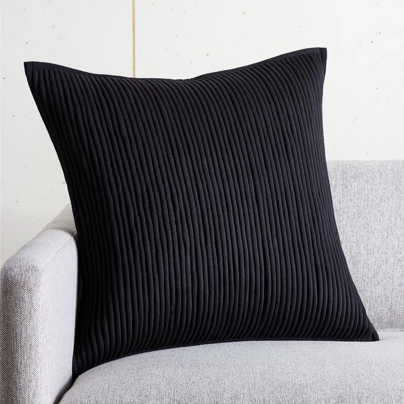 Sequence Black Throw Pillow With Down-Alternative Insert 20" 3 Sequence Black Throw Pillow With Down-Alternative Insert 20"