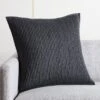 Sequence Dark Grey Throw Pillow With Feather-Down Insert 20"
