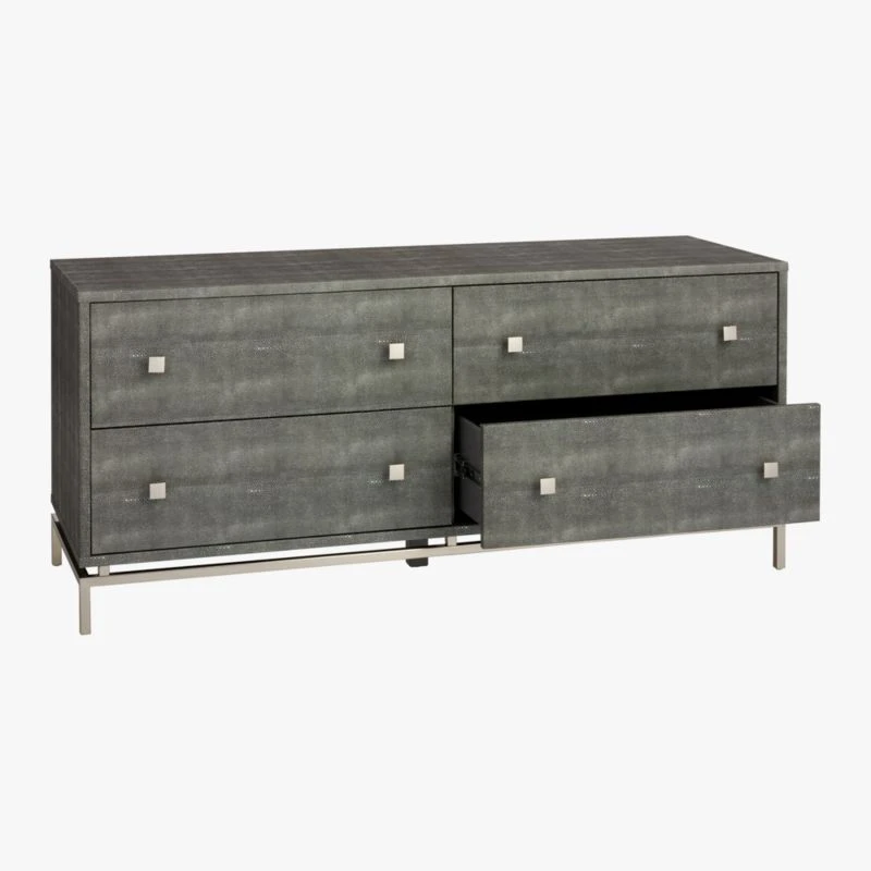Shagreen Embossed Low Dresser 6 Shagreen Embossed Low Dresser - Image 4