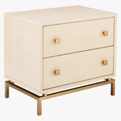2-Drawer Ivory Shagreen Nightstand -Nesto Store ShagreenEmbsdNghtstndIvry3QFS18
