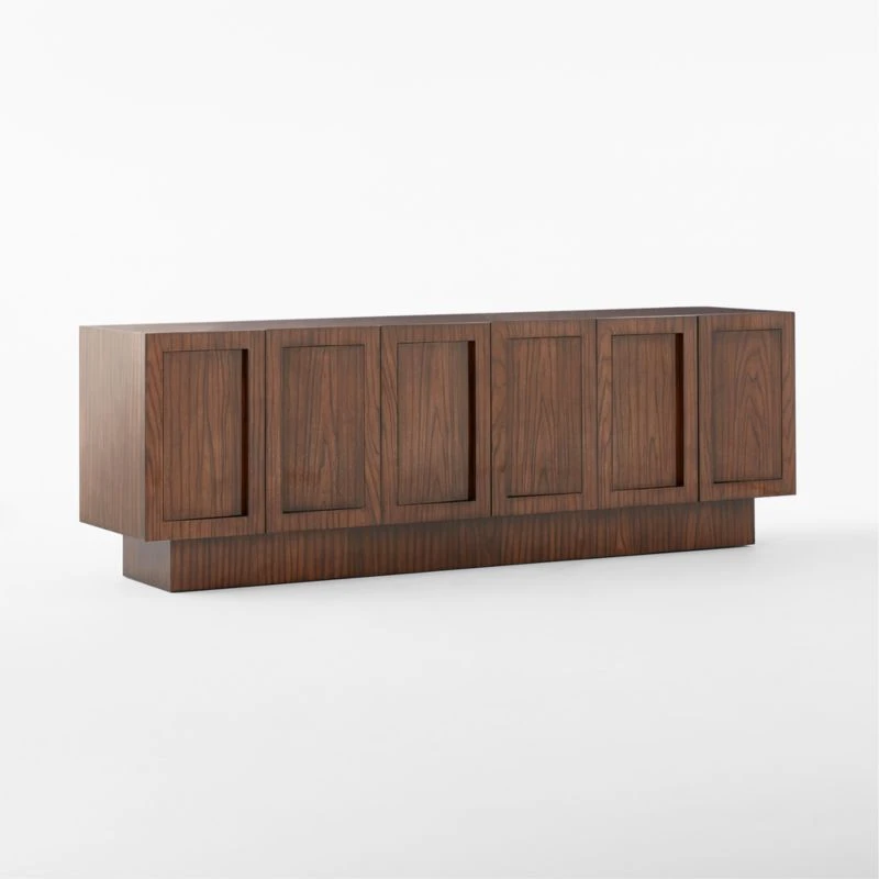 Shutter High-Gloss Walnut Wood Media Console 6 Shutter High-Gloss Walnut Wood Media Console - Image 4