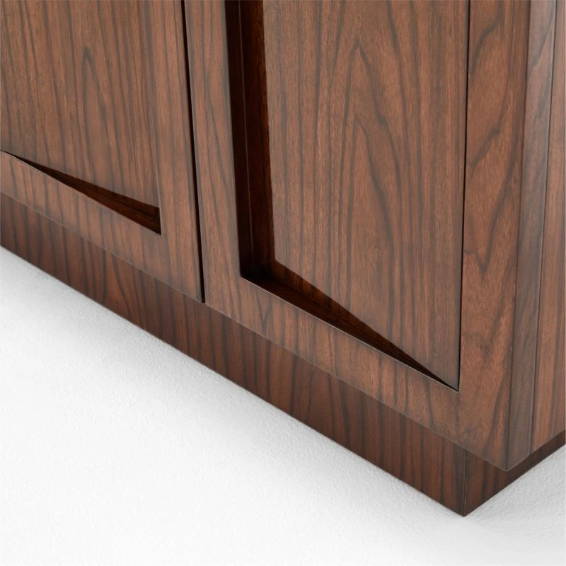 Shutter High-Gloss Walnut Wood Media Console 10 Shutter High-Gloss Walnut Wood Media Console - Image 8