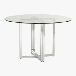 Silverado Chrome 47" Round Dining Table -Nesto Store SilveradoTableRound3QS7
