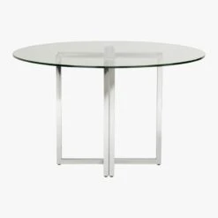 Silverado Chrome 47" Round Dining Table -Nesto Store SilveradoTableRoundS7