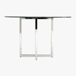 Silverado Chrome 47" Round Dining Table -Nesto Store SilveradoTableRoundSdS7