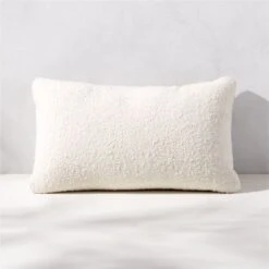 Silves White Boucle Outdoor Throw Pillow 20''x12''