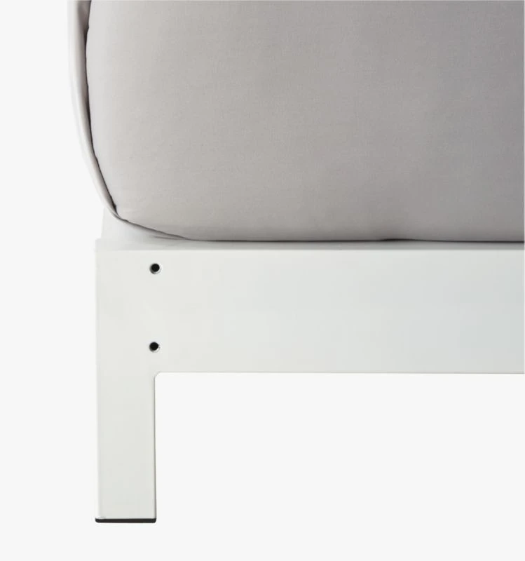 Simple White Metal California King Platform Bed 8 Simple White Metal California King Platform Bed - Image 6