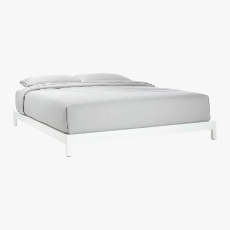 Simple White Metal California King Platform Bed 5 Simple White Metal California King Platform Bed - Image 3