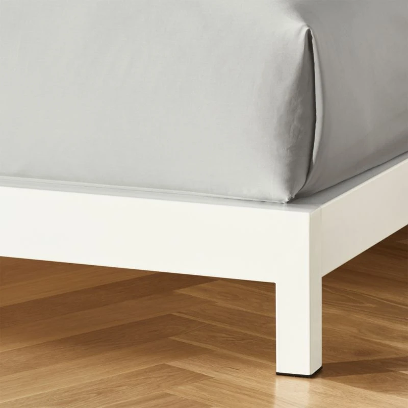 Simple White Metal California King Platform Bed 7 Simple White Metal California King Platform Bed - Image 5