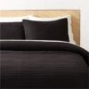 Siza Organic Cotton Black Quilt And Pillow Shams -Nesto Store SizaOrgCttnBlkFQQuiltSHF23