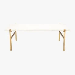 Slab Small Marble Coffee Table With Brass Base -Nesto Store SlabBrassCoffeeTbleF17