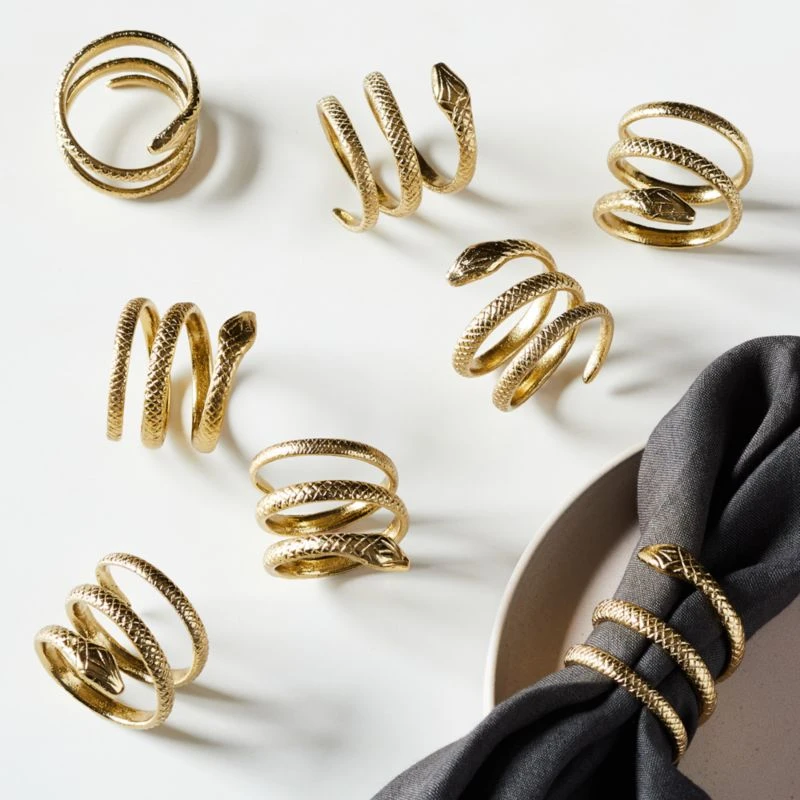 Slink Gold Napkin Rings Set Of 8 3 Slink Gold Napkin Rings Set Of 8