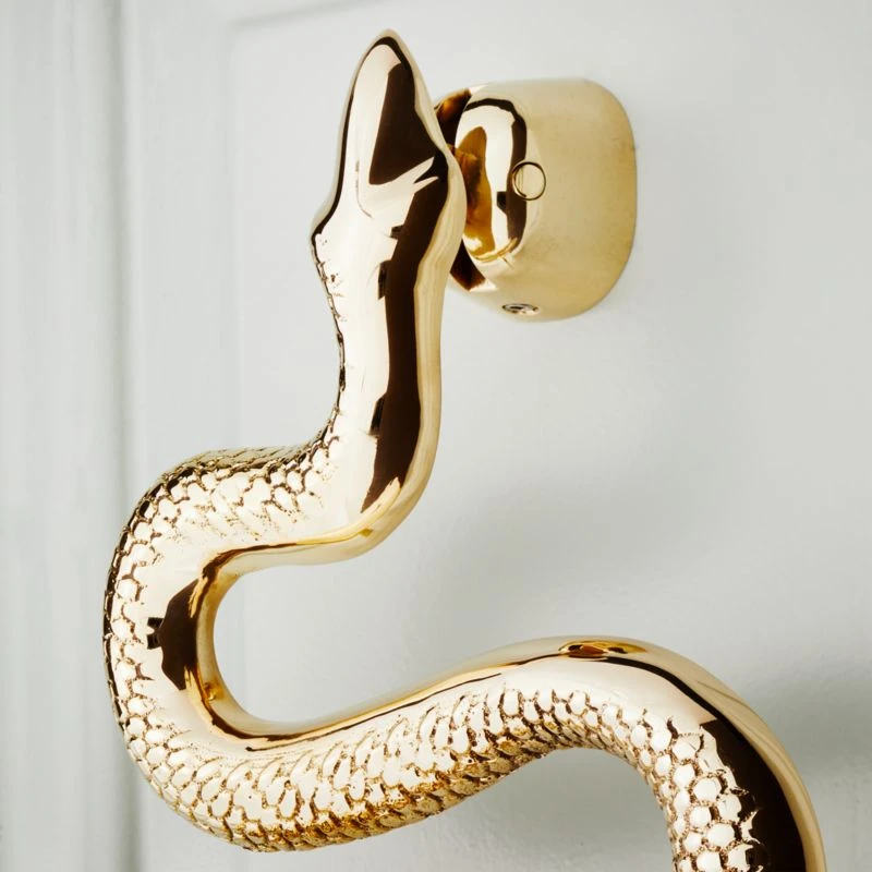 Polished Brass Snake Door Knocker 4 Polished Brass Snake Door Knocker - Image 2