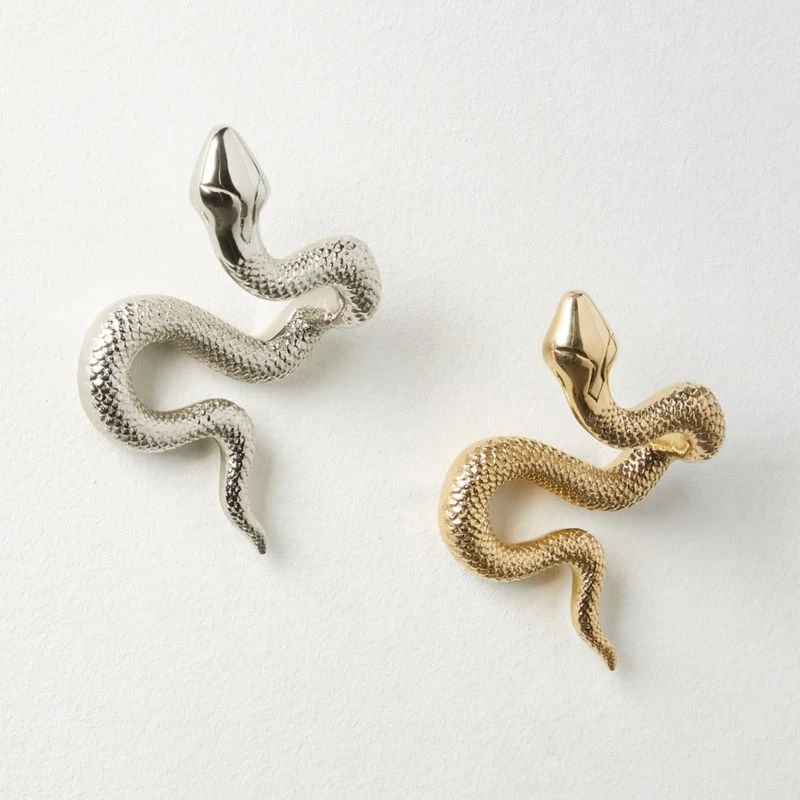 Unlacquered Brass Snake Wall Hook 5 Unlacquered Brass Snake Wall Hook - Image 3