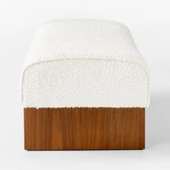Socca White Boucle Upholstered Bench 55'' -Nesto Store SoccaBoucleBench55inSDSSS23