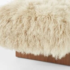 Socca Taupe Sheepskin Upholstered Bench 67'' -Nesto Store SoccaSheepskinBenchAVSSS23