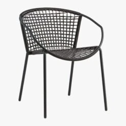 Sophia Black Outdoor Dining Armchair -Nesto Store SophiaDiningChairBlk3QS15